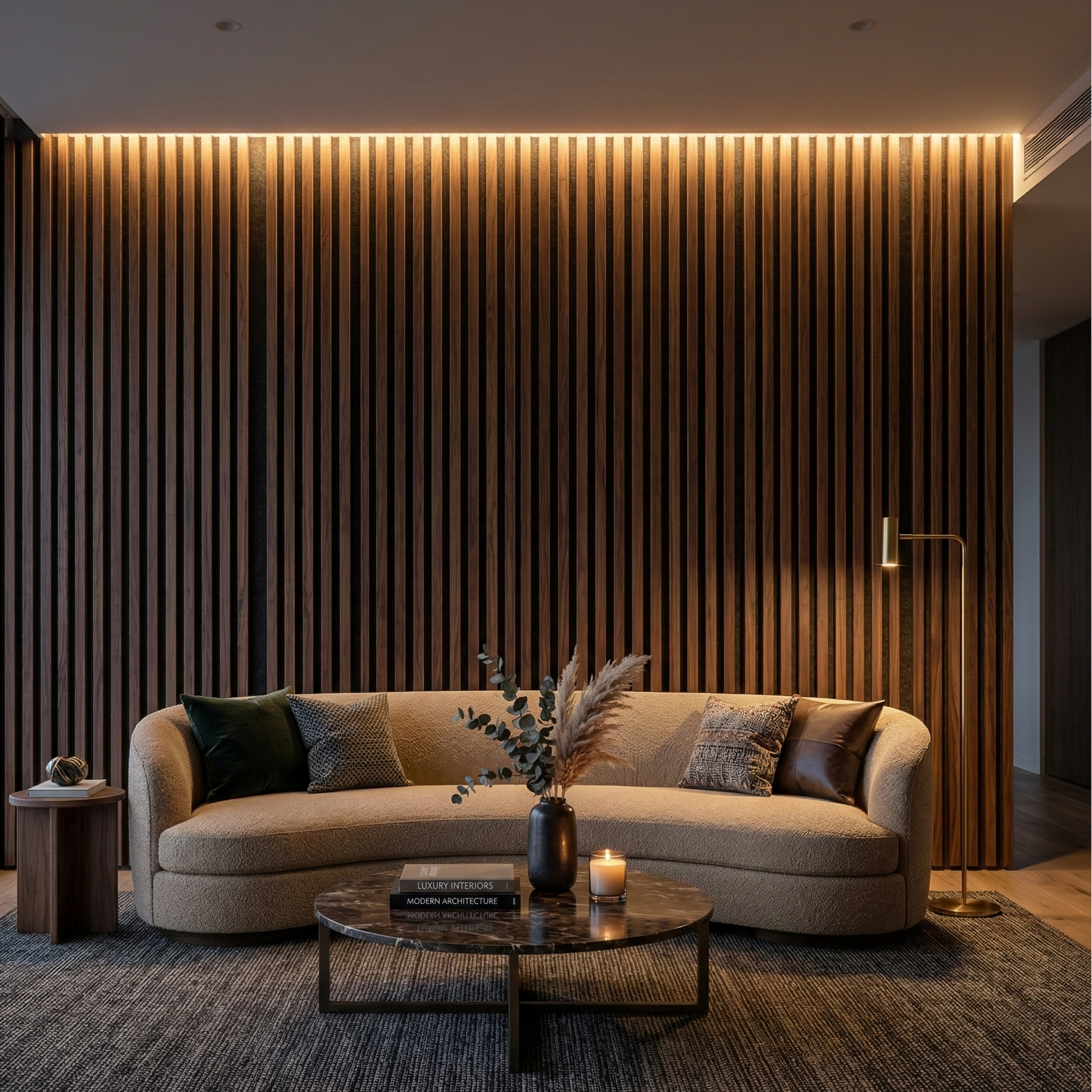 Wood Slat Acoustic Wall – 270 × 110 cm