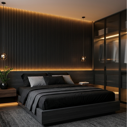 Wood Slat Acoustic Wall – 270 × 110 cm