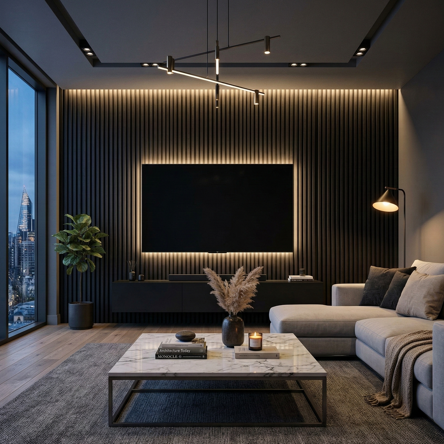 Wood Slat Acoustic Wall – 270 × 110 cm