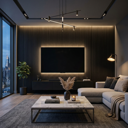 Wood Slat Acoustic Wall – 270 × 110 cm