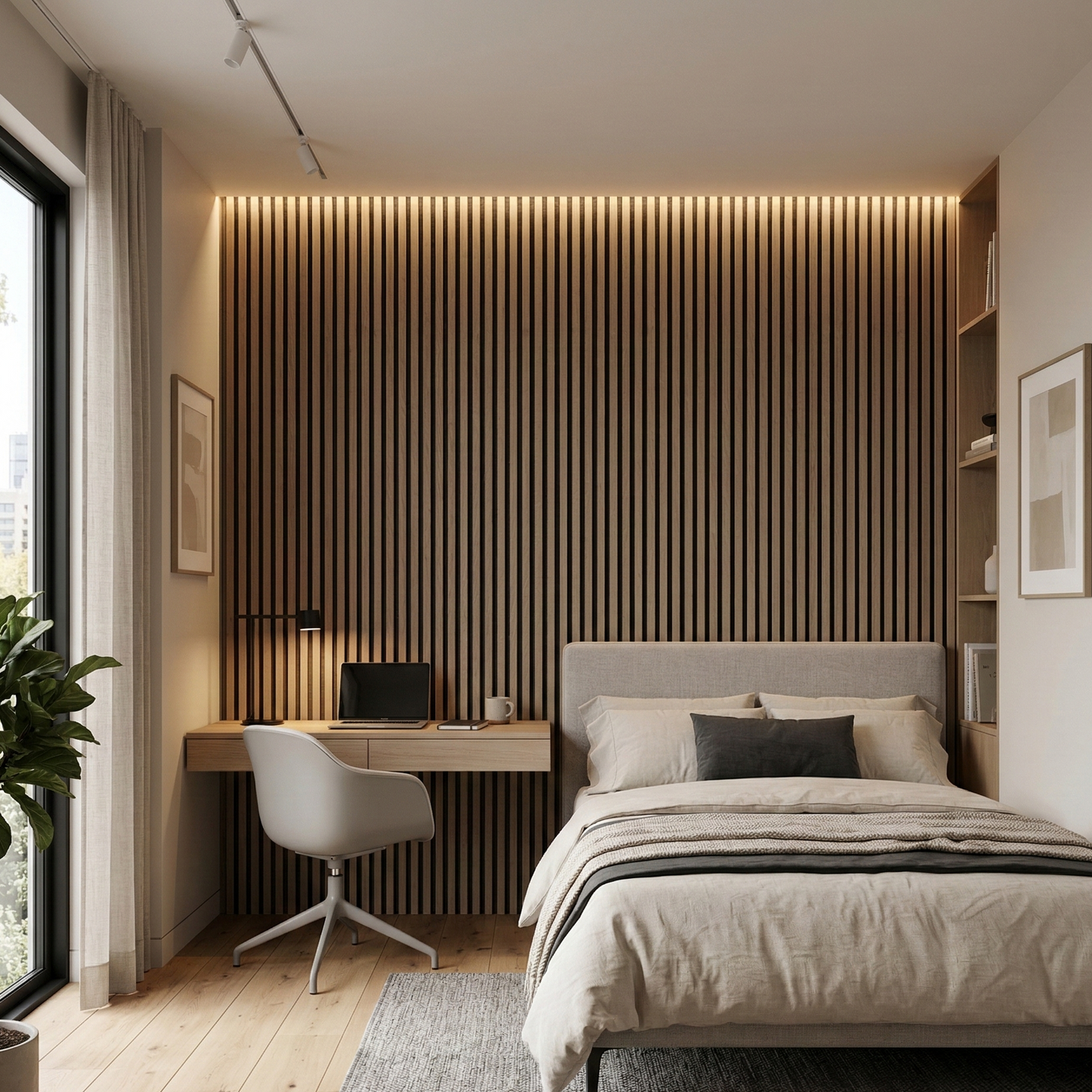 Wood Slat Acoustic Wall – 270 × 110 cm