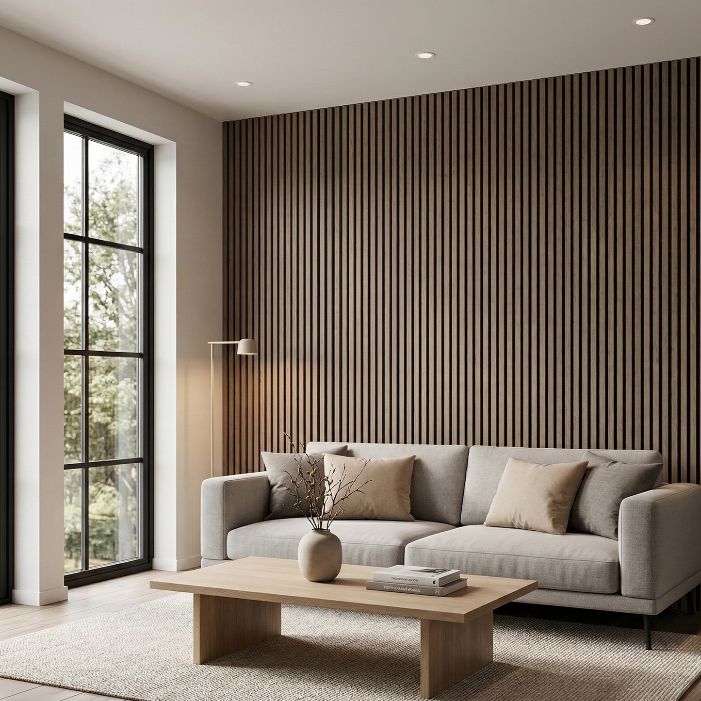 Wood Slat Acoustic Wall – 270 × 110 cm