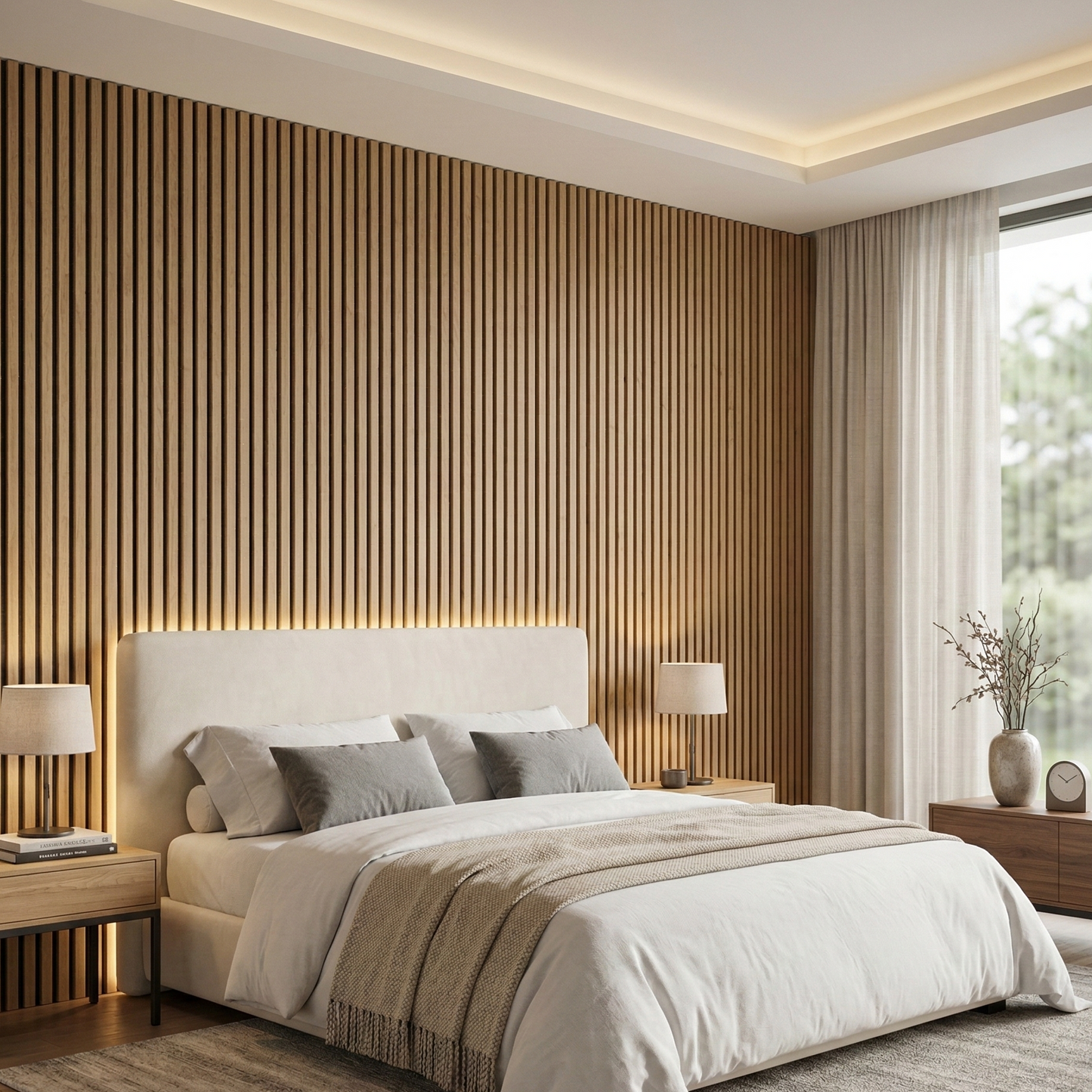 Wood Slat Acoustic Wall – 270 × 110 cm
