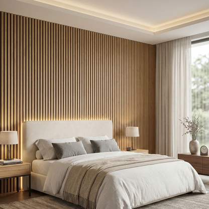 Wood Slat Acoustic Wall – 270 × 110 cm