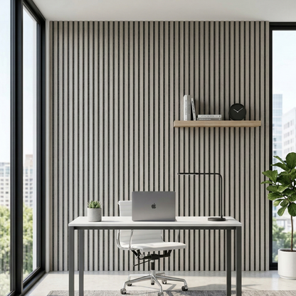 Wood Slat Acoustic Wall – 270 × 110 cm