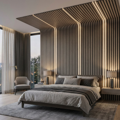 Wood Slat Acoustic Wall – 270 × 110 cm